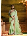 Sea Green Magic Silk Embroidered Designer Saree