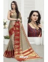 Exclusive Taupe Cotton Blended Designer Saree