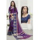 Purple Cotton Blended Designer Saree