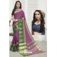 Lavender Cotton Blended Designer Saree