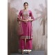 Hot Pink Lawn Cotton Embroidered Designer Palazzo Suit