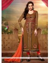 Amazing Brown Art Silk Churidar Salwar Suit