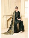 Dark Green Rangoli Georgette Designer Embroidered Sarara Suit