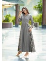 Grey Printed Rayon Designer Readymade Kurti