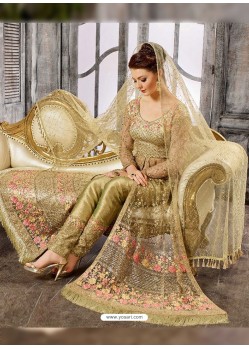 Golden Net Georgette Designer Anarkali Suit