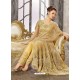 Awesome Golden Net Georgette Designer Anarkali Suit