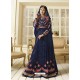 Navy Blue Jari Embroidered Georgette Designer Anarkali Suit