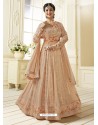 Light Beige Jari Embroidered Georgette Designer Anarkali Suit