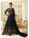 Black Jari Embroidered Georgette Designer Anarkali Suit