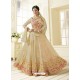 Cream Jari Embroidered Georgette Designer Anarkali Suit