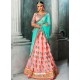Baby Pink And Sky Blue Embroidered And Stone Worked Designer Lehenga Choli