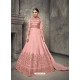 Light Pink Tussar Silk Embroidered Designer Floor Length Anarkali Suit