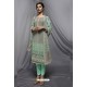 Sky Blue And Grey Georgette Designer Embroidered Straight Suit