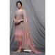 Dusty Pink And Light Pink Georgette Designer Embroidered Straight Suit