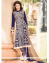 Stunning Blue Georgette Pant Style Suit