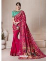 Fuchsia Banarasi Silk Jacquard Designer Party Wear Saree