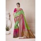 Groovy Green Banarasi Silk Jacquard Designer Party Wear Saree