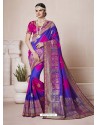 Modern Multi Colour Banarasi Silk Jacquard Designer Party Wear Saree