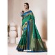 Dark Green Banarasi Silk Jacquard Designer Party Wear Saree