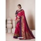 Competent Fuchsia Banarasi Silk Jacquard Designer Party Wear Saree