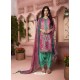 Light Pink And Jade Green Digital Printed Pure Cotton Designer Patiala Salwar Suit