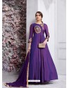 Purple Soft Tapeta Silk Embroidered Designer Anarkali Suit