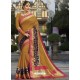 Golden Raw Silk Designer Woven Saree