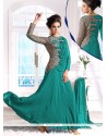 Attractive Sea Green Georgette Anarkali Suit