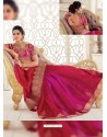 Crimson Raw Silk Woven Designer Party Wear Saree