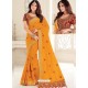 Lovely Yellow Raw Silk Woven Designer Party Wear Saree