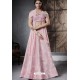 Baby Pink Jacquard Silk Designer Lehenga Choli