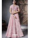 Baby Pink Jacquard Silk Designer Lehenga Choli