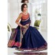 Pretty Navy Blue Chanderi Cotton Designer Saree