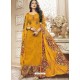 Awesome Mustard Cotton Satin Digital Printed Designer Palazzo Salwar Suit