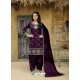 Purple Tafeta Silk Embroidered Designer Patiala Salwar Suit
