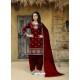 Maroon Tafeta Silk Embroidered Designer Patiala Salwar Suit