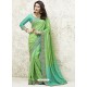 Green Satin Silk Designer Party Wear Saree