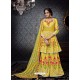Incredible Yellow Embroidered Faux Georgette Designer Sarara Suit