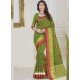Green Jute Silk Designer Woven Saree