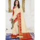 Cream Raw Silk Designer Woven Saree