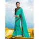 Aqua Mint Silk Designer Party Wear Saree