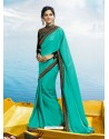 Aqua Mint Silk Designer Party Wear Saree