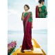 Deep Wine Silk Designer Party Wear Saree