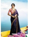 Violet Silk Designer Party Wear Saree