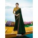 Beautiful Dark Green Silk Designer Party Wear Saree