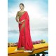 Dark Peach Silk Designer Party Wear Saree