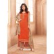 Orange Cotton Satin Designer Palazzo Suit