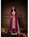 Purple And Pink Georgette Embroidered Designer Anarkali Suit