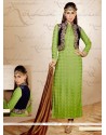 Modish Green Georgette Jacket Style Salwar Suit