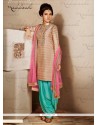 Charming Beige Bhagalpuri Silk Punjabi Suit